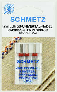 Иглы двойные универсальные № 80/2 Schmetz 130/705H ZWI NE (3 шт/уп)