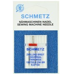 Иглы двойные универсальные №100/8 Schmetz 130/705H ZWI BR NE (1 шт/уп)