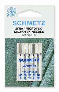 Иглы микротекс №№ 60(2),70(2),80 Schmetz 130/705H-M